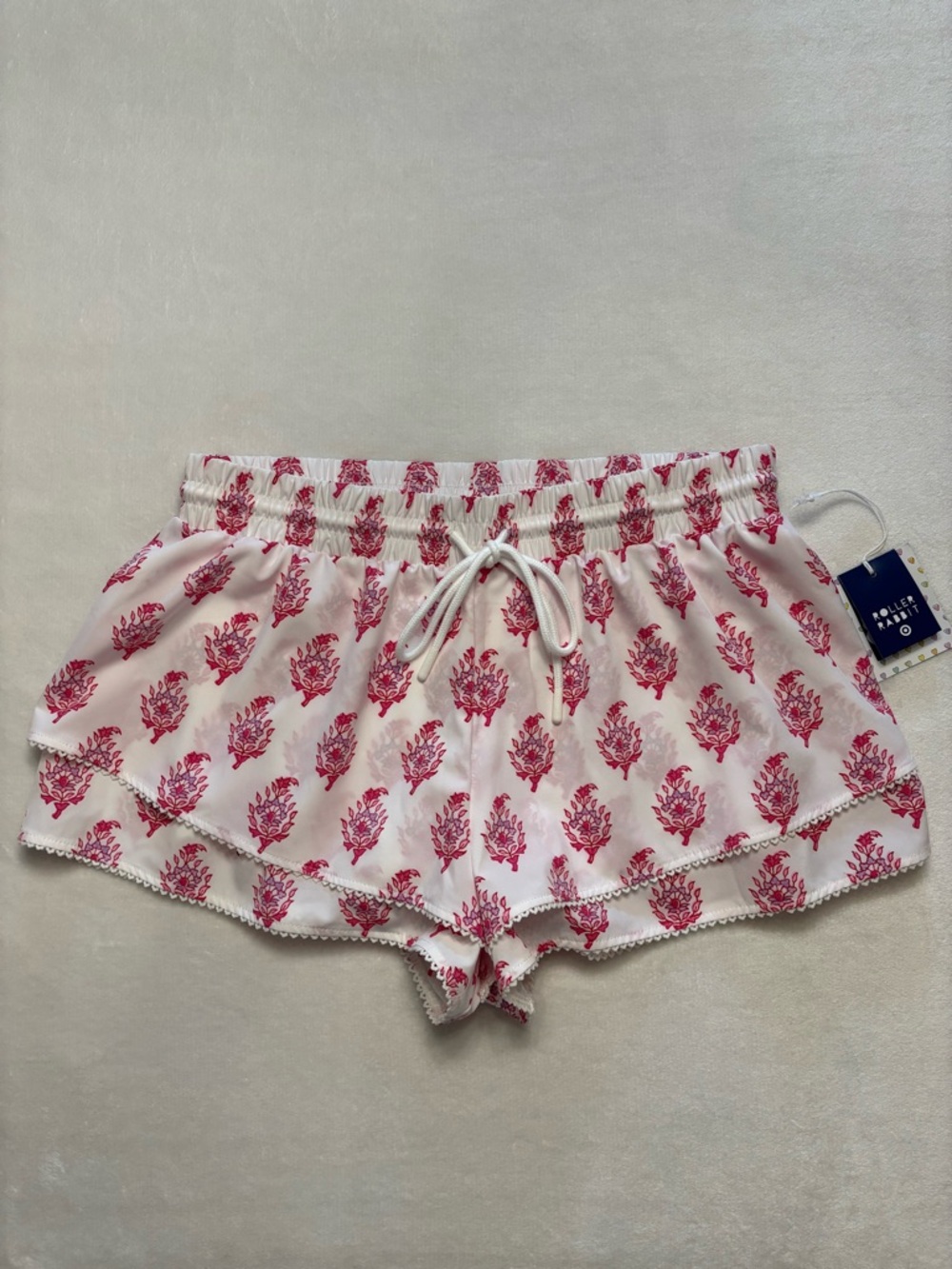 💗🐰Roller Rabbit x Target Women's Bouquet Drawstrings Shorts Pink NWT Sz S